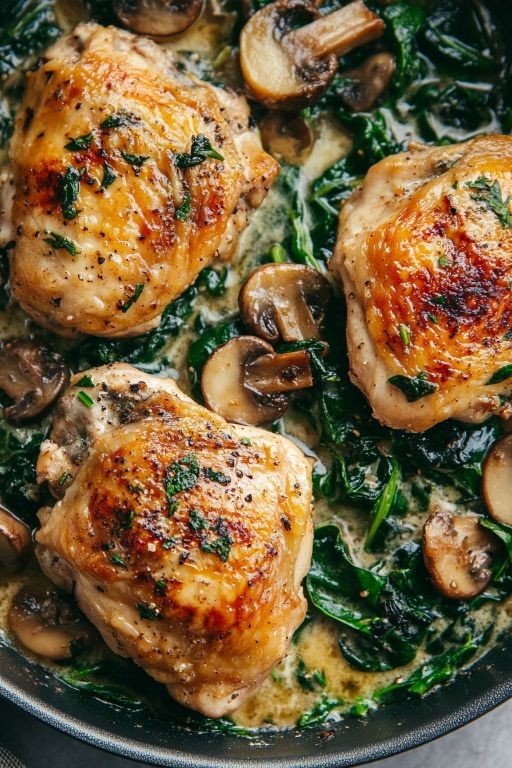 Healthy Chicken Spinach and Mushroom Tacos