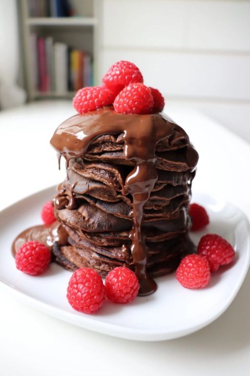 Healthy Chocolate Banana Pancakes