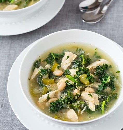 Healthy Kale and Quinoa Chicken Noodle Soup