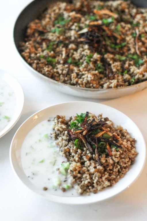 Herbed Mujadara with Fresh Parsley and Mint