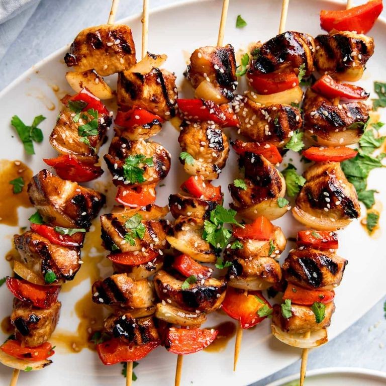 Honey Garlic BBQ Chicken Skewers