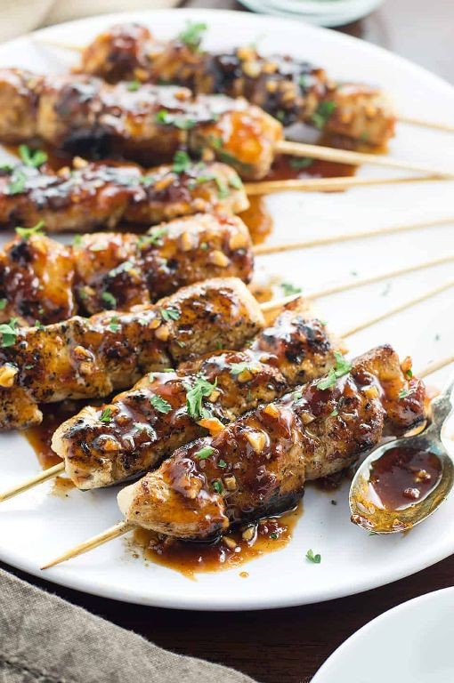 Honey Glazed Apricot Chicken Skewers