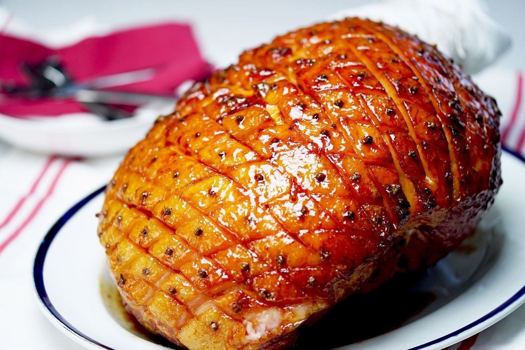 Honey-Glazed Roast Ham with Mustard Sauce