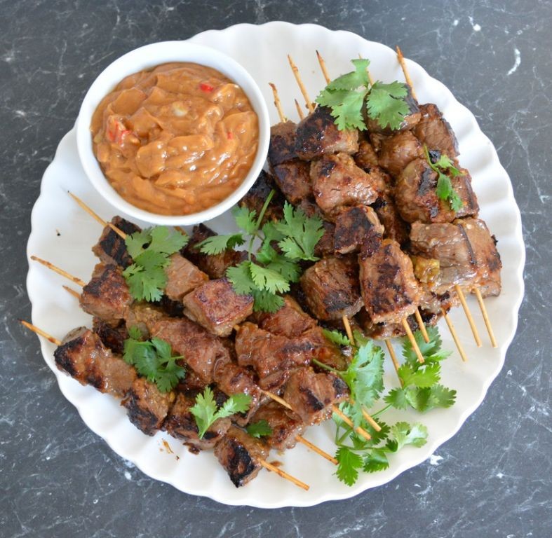 Indonesian Chuck Roast Satay with Peanut Sauce