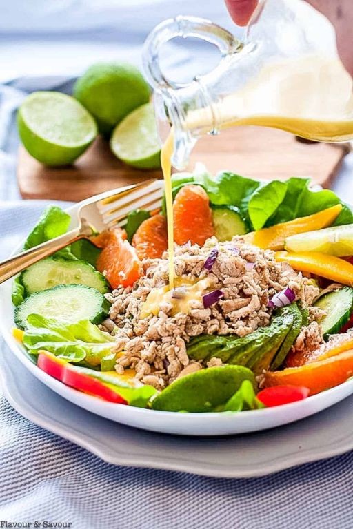 Jerk Chicken Salad with Avocado and Citrus Dressing