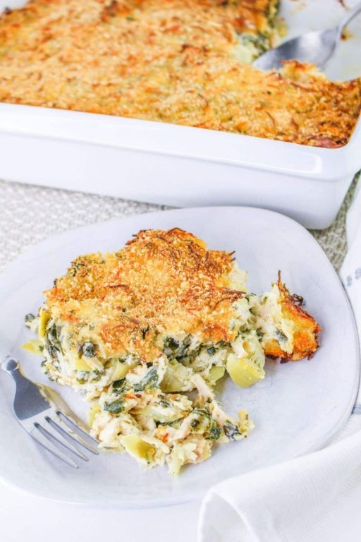 Kielbasa Spinach and Artichoke Casserole