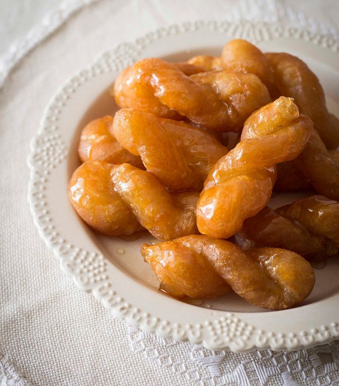 Koeksisters with syrup glaze
