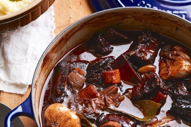 Le Creuset Braised Short Ribs with Red Wine
