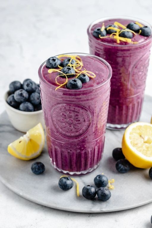 Lemon Blueberry Flaxseed Smoothie