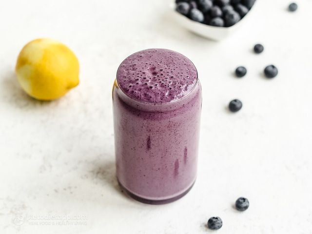 Lemon Blueberry Keto Cottage Cheese Smoothie