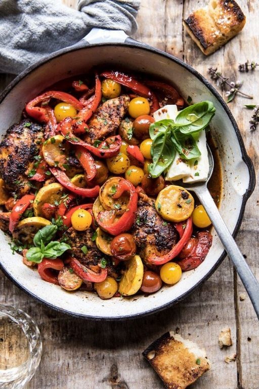 Lemon Chicken with Bell Peppers and Onions