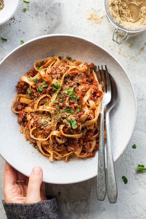 Lentil and Mushroom Bolognese