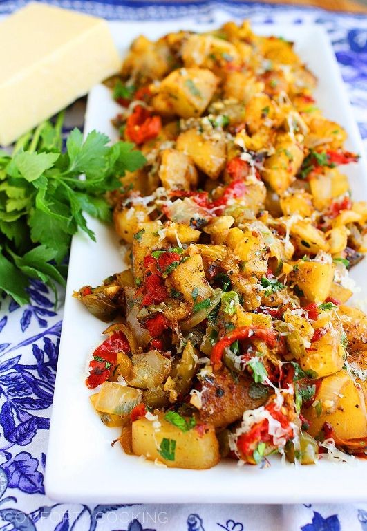 Little Red Potato Hash with Peppers and Onions