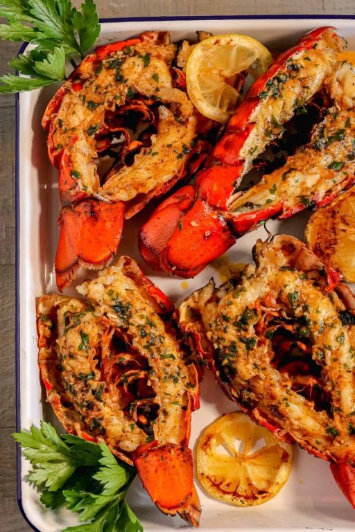 Lobster Tail with Garlic Herb Butter