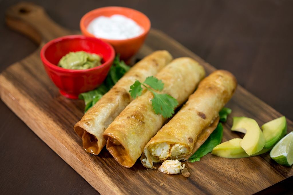Lobster and Crab Flautas with Garlic Aioli