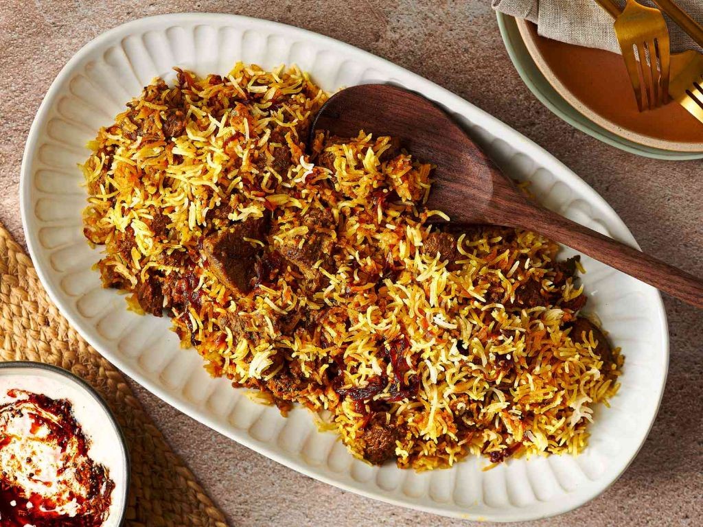 Mahatma Yellow Rice with Spiced Lamb and Yogurt