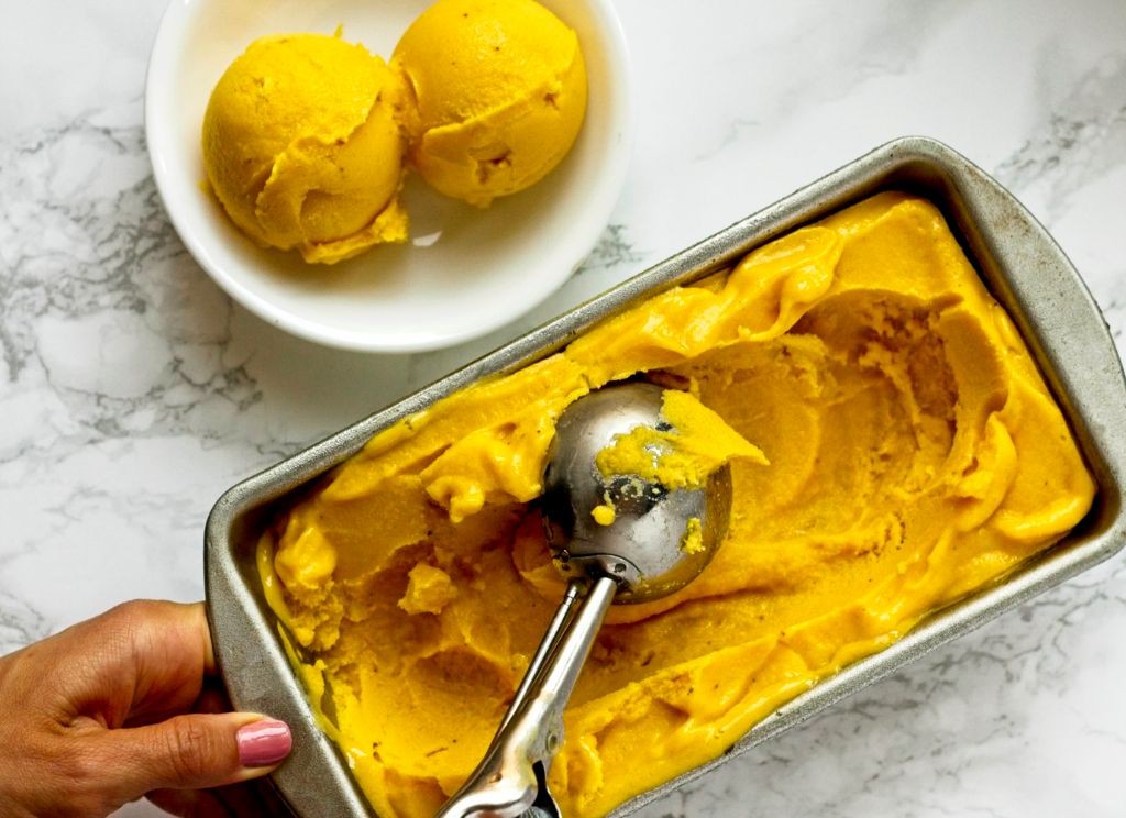 Mango Turmeric Swirl Ice Cream