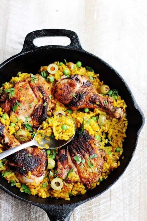 Mediterranean Chicken Legs with Saffron Rice