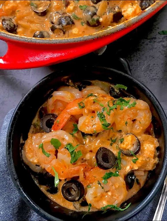Mediterranean Slow Cooker Shrimp with Olives and Feta