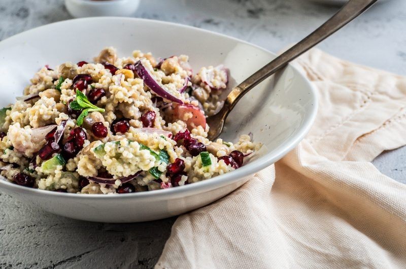 Millet and Chickpea Salad with Lemon Dressing