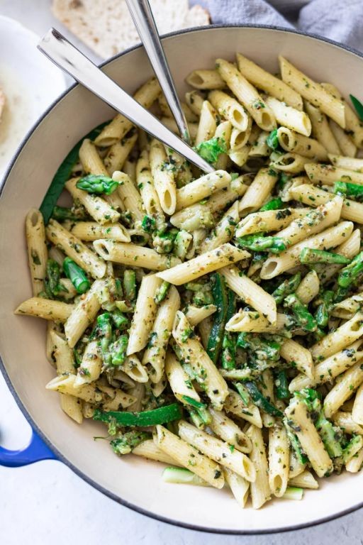 Mostaccioli with Fresh Herb Pesto