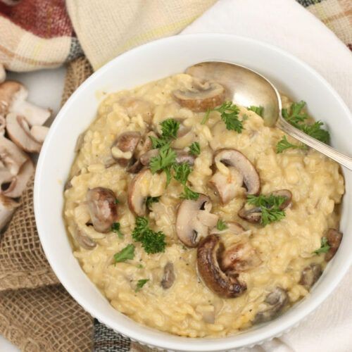 Muenster Cheese and Mushroom Risotto