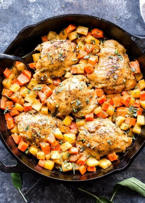 One-Pan Apricot Chicken with Vegetables
