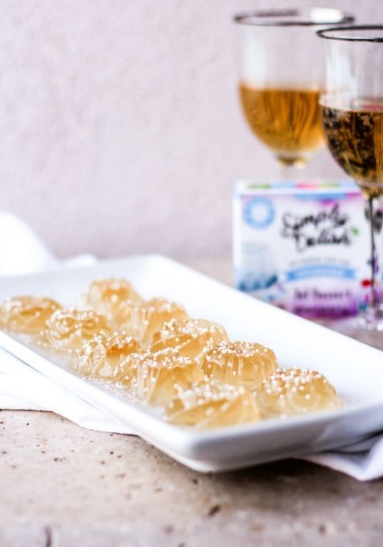 Peach and Champagne Jello Bites