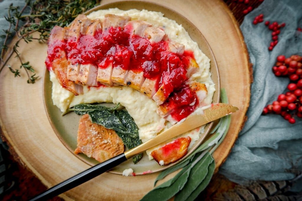 Pheasant Breast with Cranberry and Orange Sauce