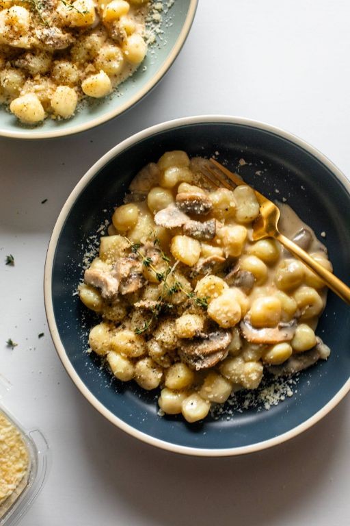 Potato Gnocchi with Mushroom Cream Sauce