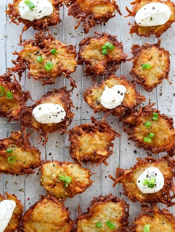 Potato Latkes with Sour Cream
