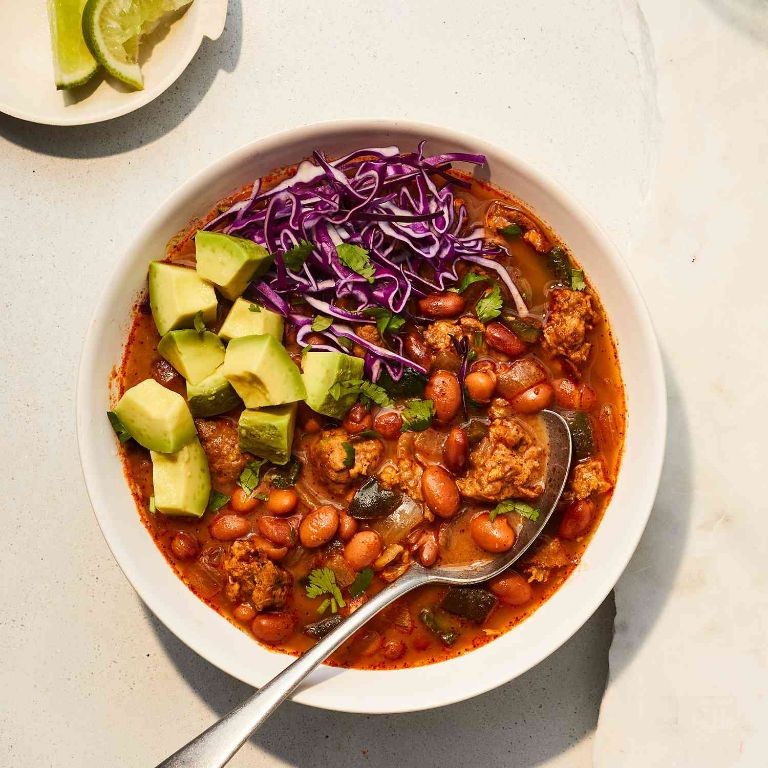 Pozole with Chorizo and Pinto Beans