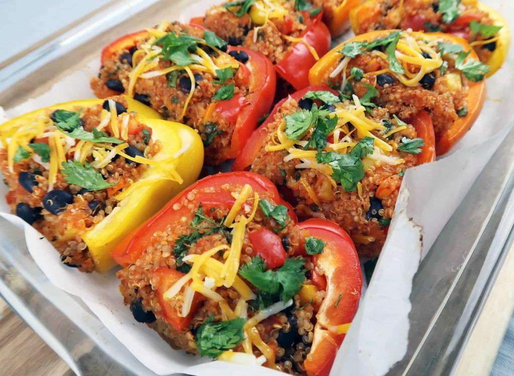 Quinoa and Black Bean Stuffed Peppers