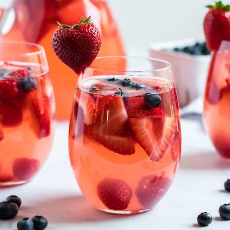 Raspberry Sangria with White Wine
