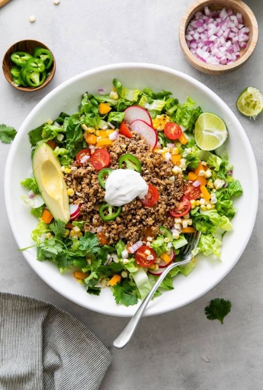 Raw Taco Salad with Cashew Sour Cream