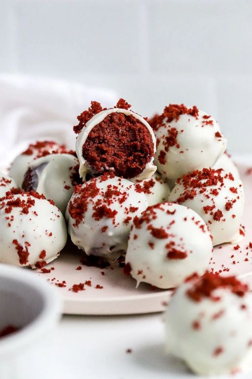 Red Velvet Cream Cheese Cake Balls