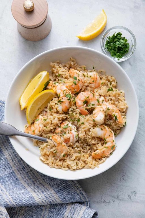 Rice Cooker Lemon Herb Shrimp