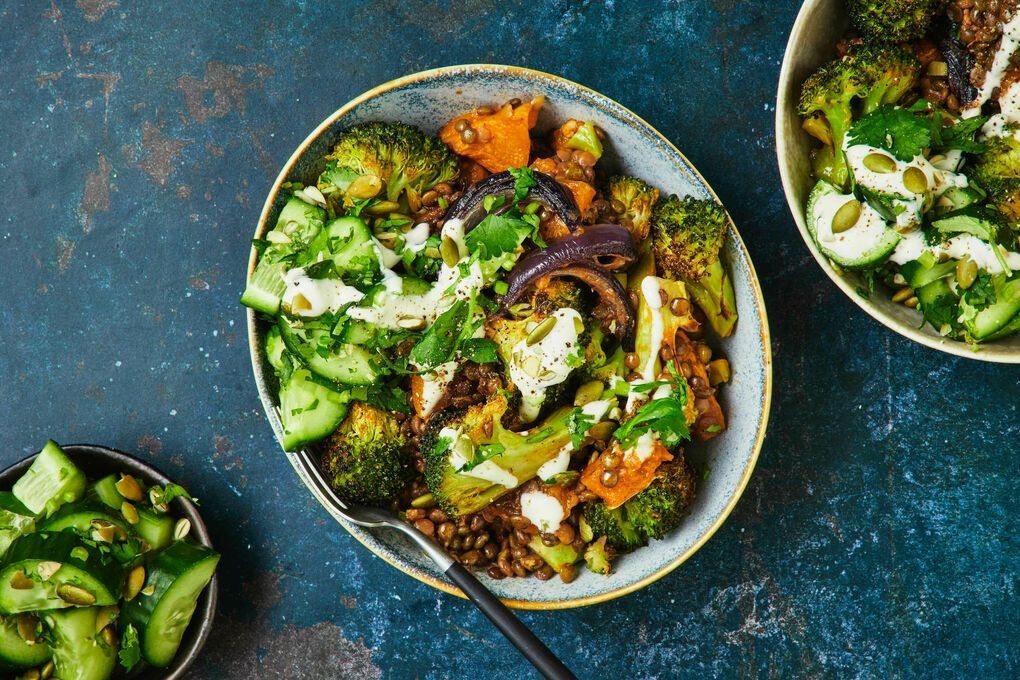 Roast Pumpkin and Lentil Buddha Bowl