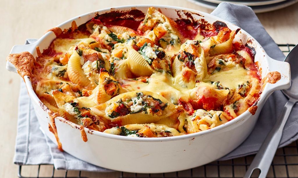 Roast Pumpkin and Spinach Stuffed Shells