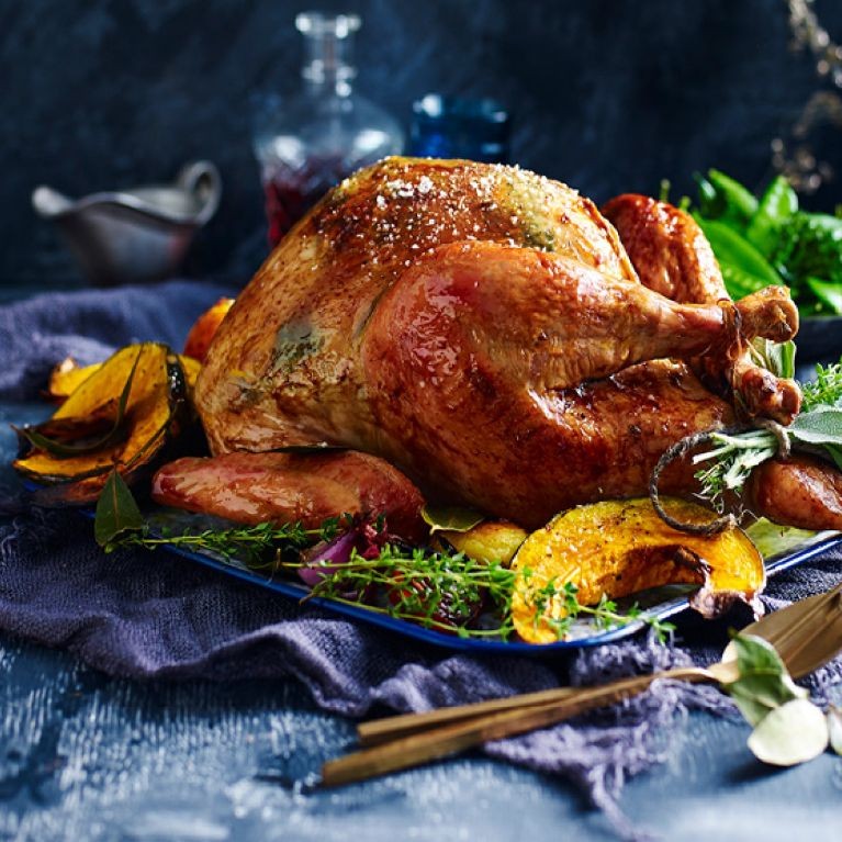 Roast Turkey with Sage and Onion Stuffing