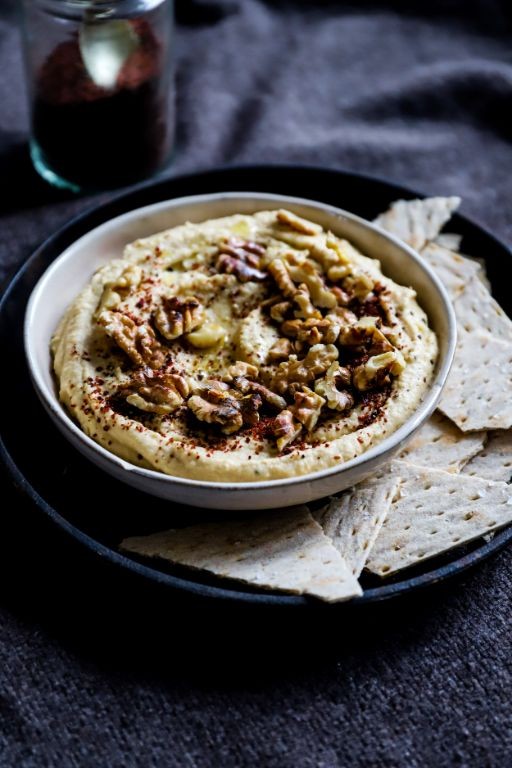 Roasted Garlic and Walnut Hummus