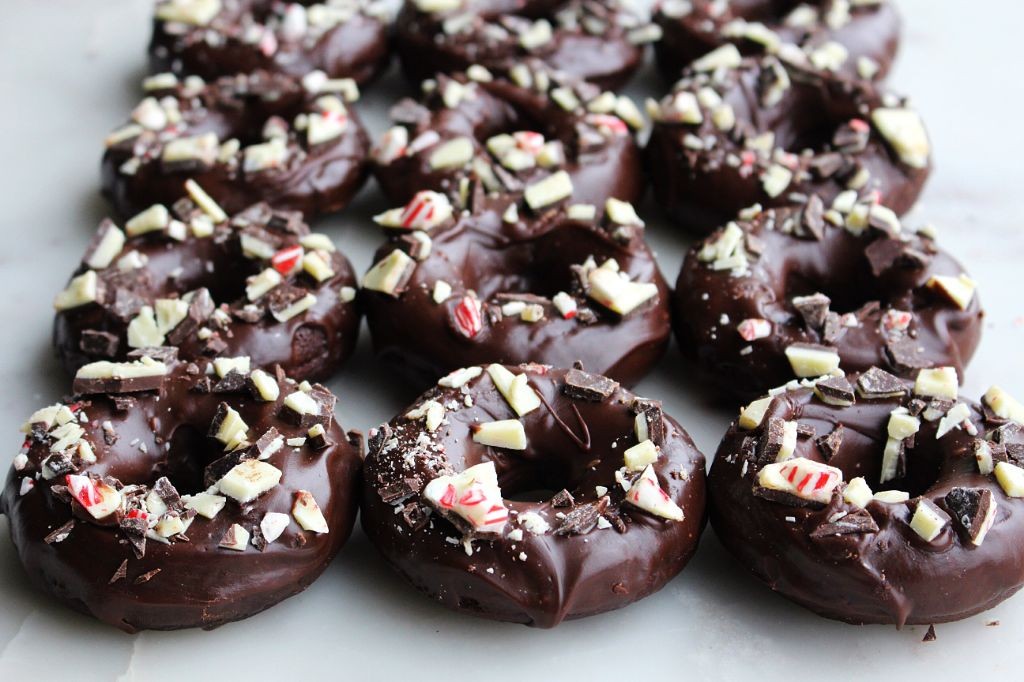 RumChata Peppermint Bark Donuts
