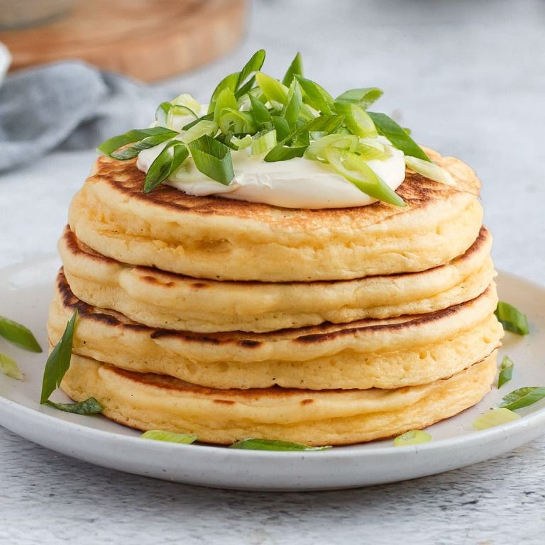 Savory Cheese and Herb Fluffy Pancakes