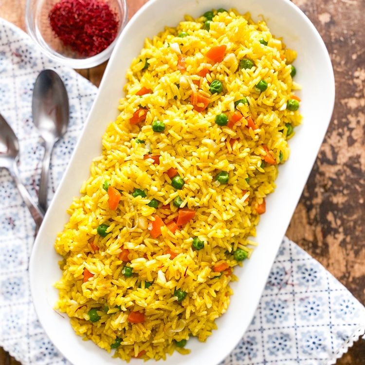 Savory Mahatma Yellow Rice with Saffron and Peas