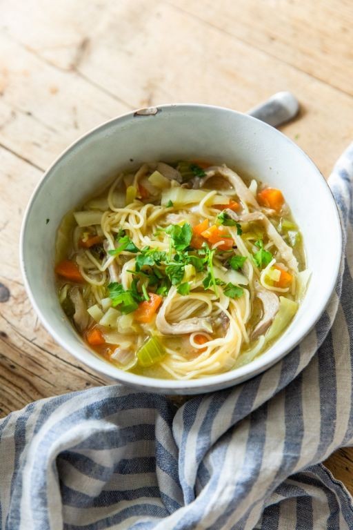Savory Mushroom Chicken Noodle Soup