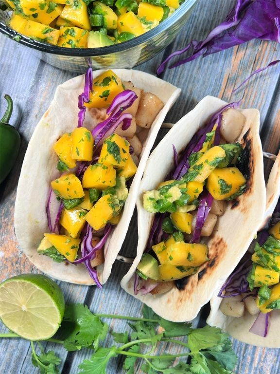 Scallop Tacos with Low-Carb Tortillas