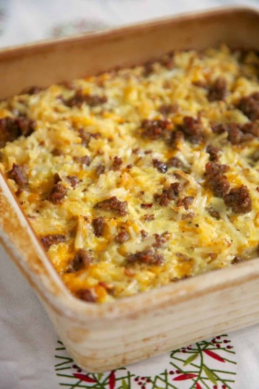 Shredded Potato and Sausage Bake