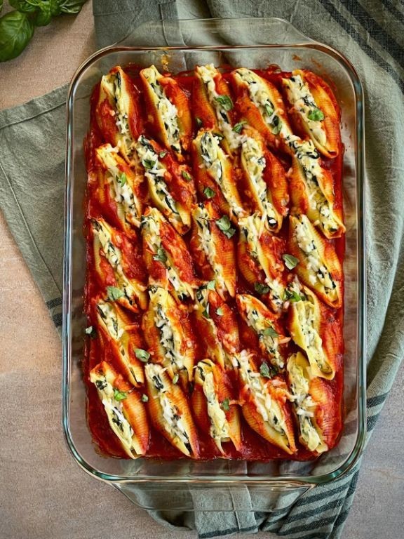 Shredded Zucchini and Ricotta Stuffed Shells