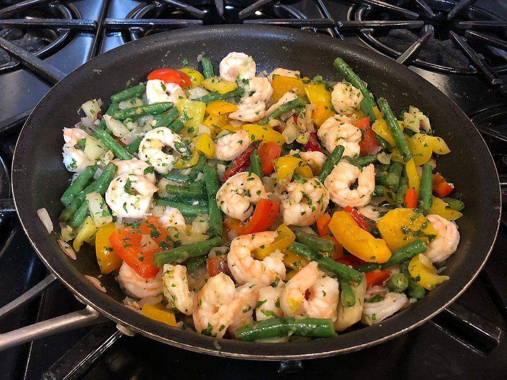 Shrimp Scampi Stir-Fry with Vegetables