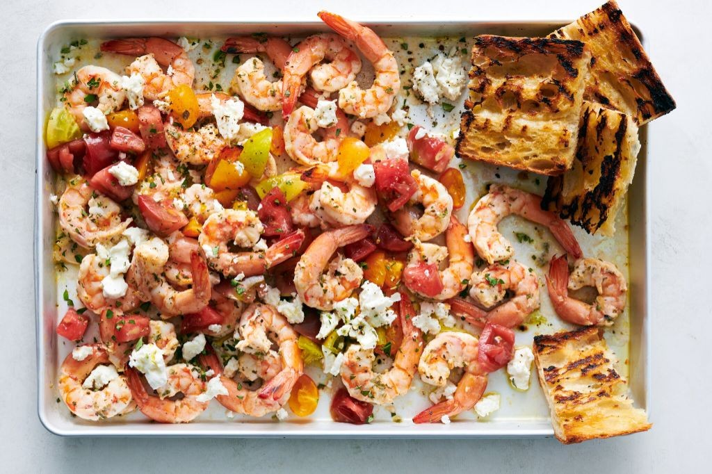 Shrimp Scampi with Feta and Oregano